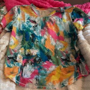 lululemon athletica Multicolor Abstract Print Short Sleeve Tee